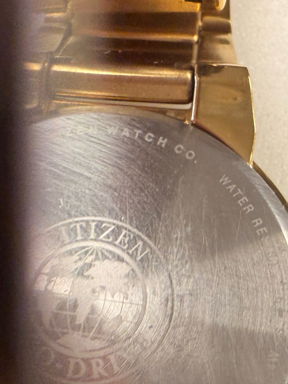 Citizen Axiom Eco-Drive Gold Tone Champagne Dial Watch Model BJ6512-56P - Picture 8 of 14